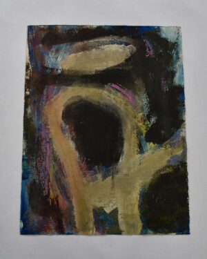 01. Bez názvu, Leopold Gattermayer, olej na papíře, 195x255 mm, 1989.